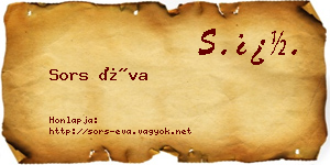 Sors Éva névjegykártya